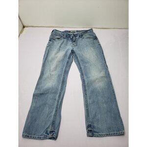 BKE Men’s Derek Low-Rise Relaxed Fit Bootcut Stretch Denim Light Wash Jeans 34S